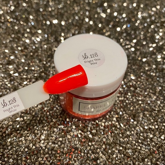 Sparkle & Co. Bright Neon Orange Fright This Way Nail Dip Nwt - Picture 4 of 6